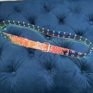New mens/ unisex Holographic Belt with Silver Accents